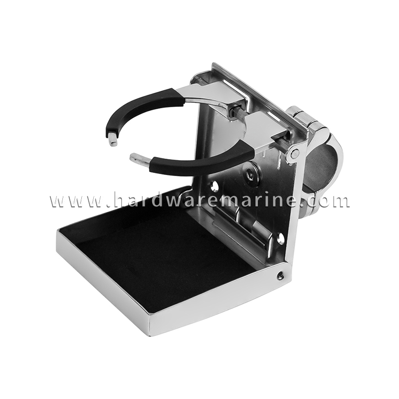 Portavasos plegable ajustable para barcos con montaje en riel
