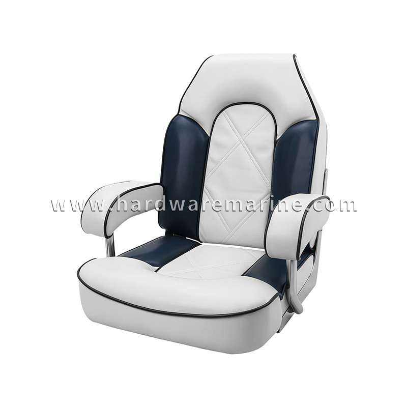 Asiento de timón marino con respaldo alto y reposabrazos