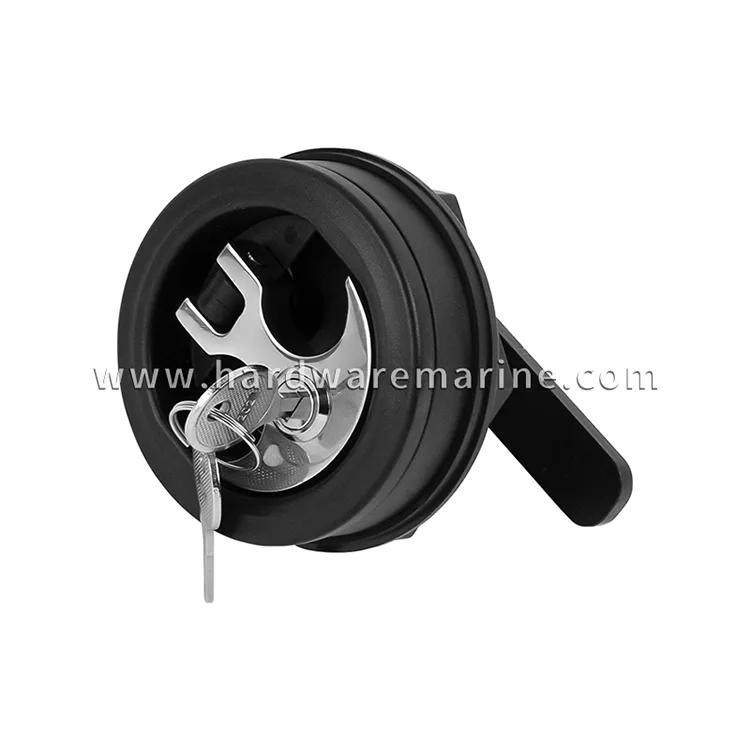 Cerradura giratoria para barco marino de nailon negro con llave